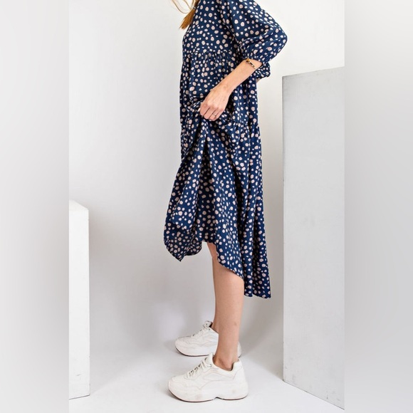 Midi-Maxi Dress in blueberry animal print, size large (16-18) - Picture 3 of 11